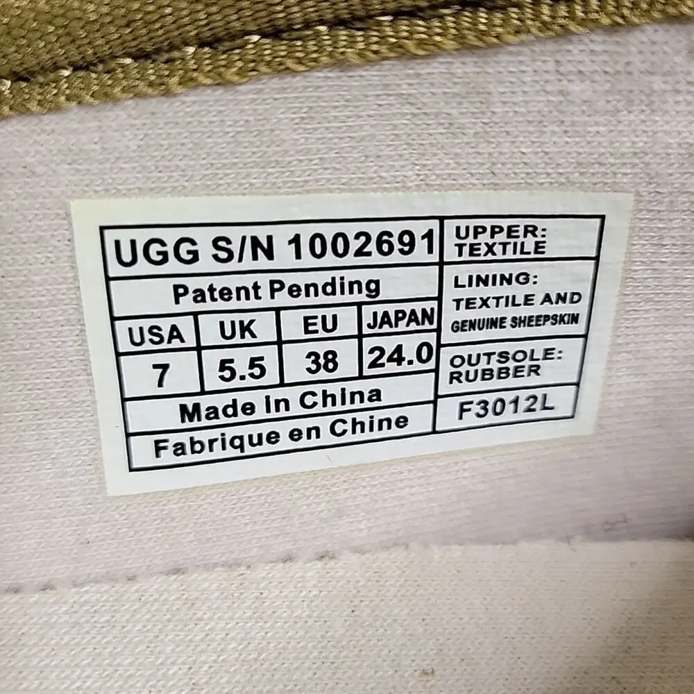 UGG Indah Marrakech Green Blue Cotton Flats Womens Size 7 New